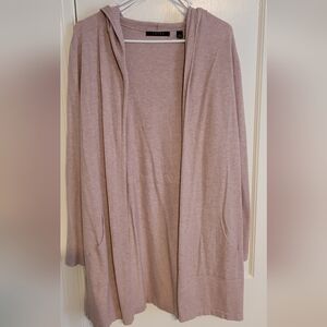 Lightweight Blush Pink Long Cardigan Hoodie Sz L